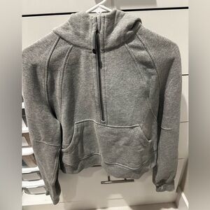 Gray Lululemon half zipped scuba sweatshirt